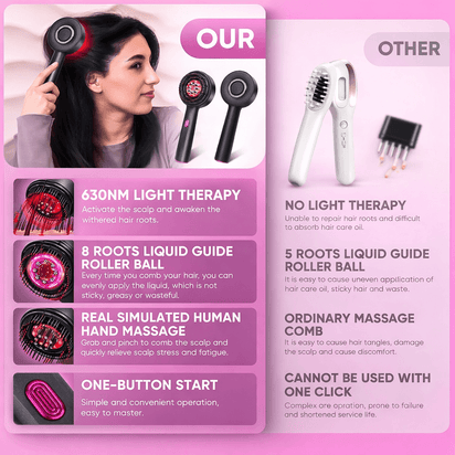 Hairrova RootGlow™ - Electric Scalp Massager for Hair Growth & Oil Applicator